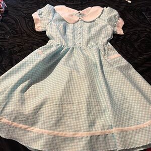 Custom made baby blue Gingham dress